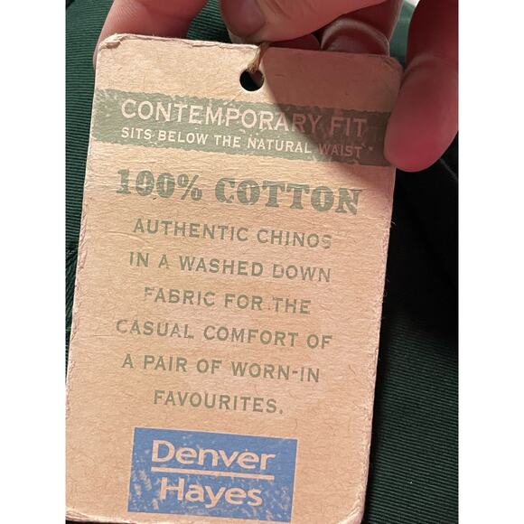 NWT Denver Hayes (31x31 actual) 4x32 Chino Khaki Pants Green Contemporary Fit - Picture 8 of 11